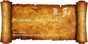 Minkusz Zsüliet névjegykártya